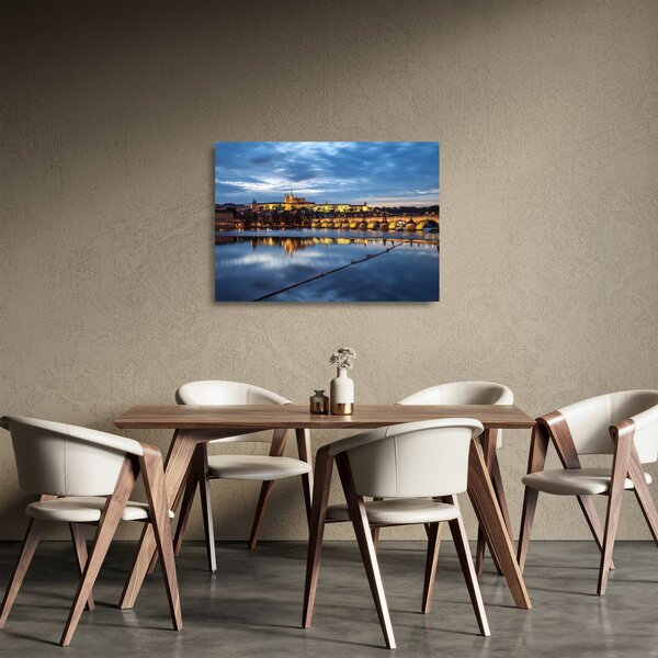 Staklena slika Praškog dvorca i Karlova mosta (70x50 cm)