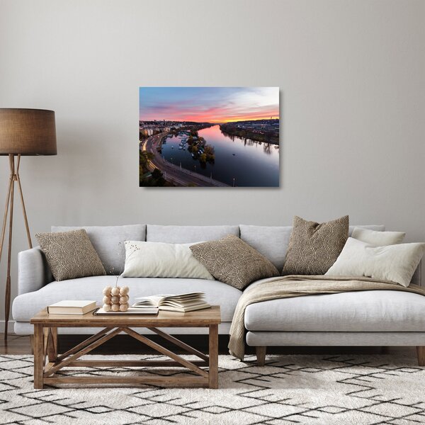 Staklena slika noćnog Praga (70x50 cm)