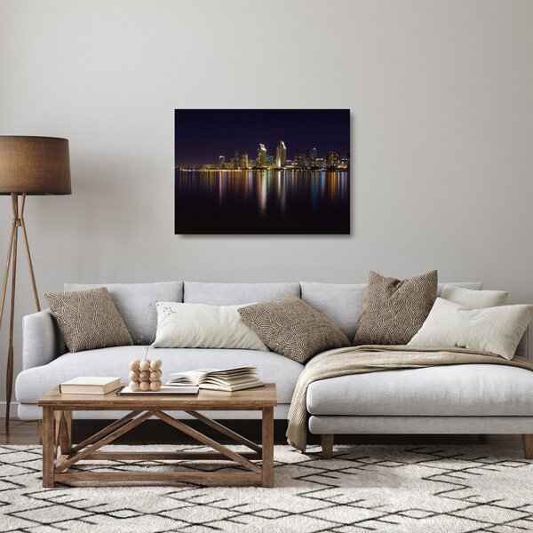 Staklena slika noćnog grada (70x50 cm)
