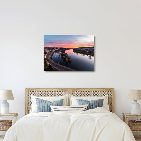 Staklena slika noćnog Praga (70x50 cm)