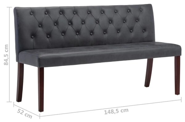 Klupa od umjetne brušene kože 148 5 cm siva - Siva 148.5 cm Siva 148.5 cm