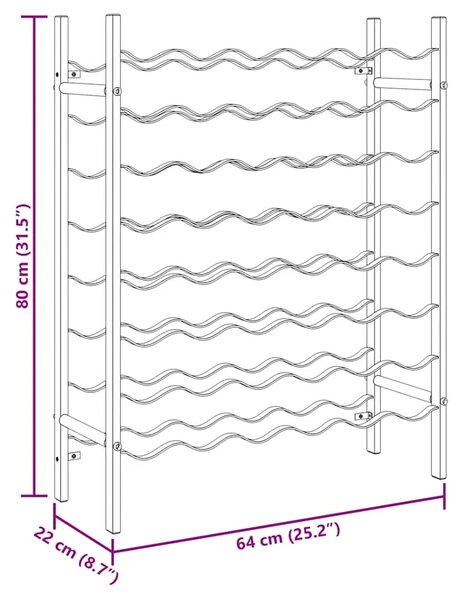Stalak za vino za 48 boca crni metalni - Crna 1 1 48