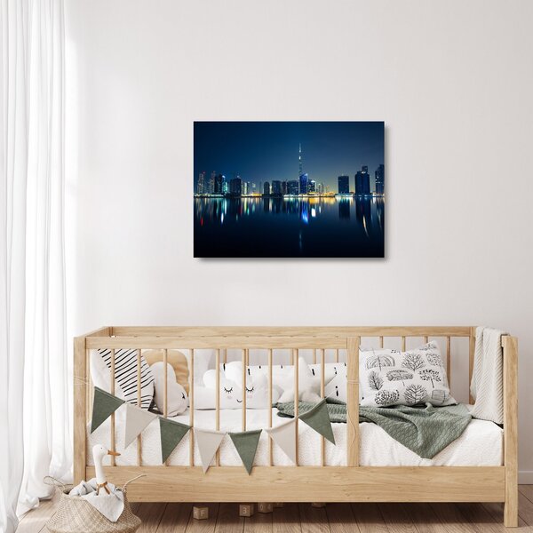 Staklena slika noćnog grada (70x50 cm)