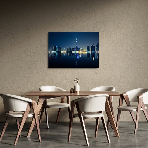 Staklena slika noćnog grada (70x50 cm)