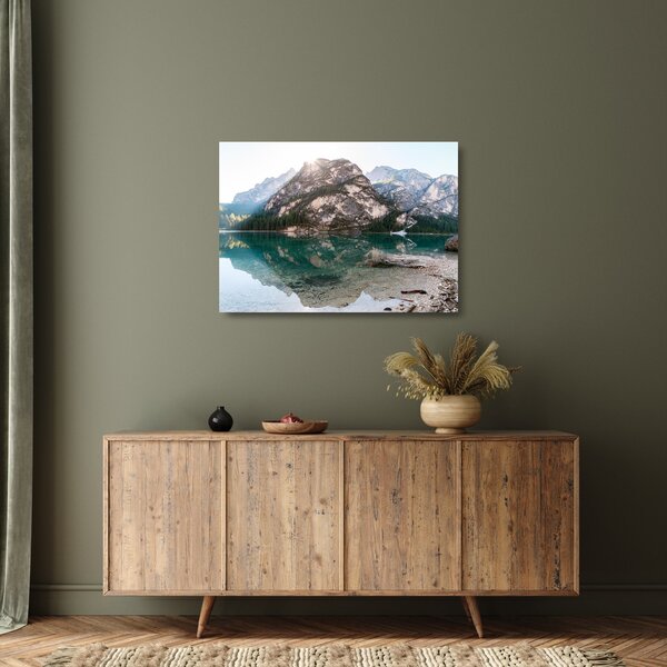 Staklena slika planinskog jezera (70x50 cm)