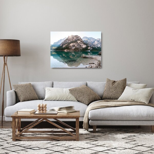 Staklena slika planinskog jezera (70x50 cm)