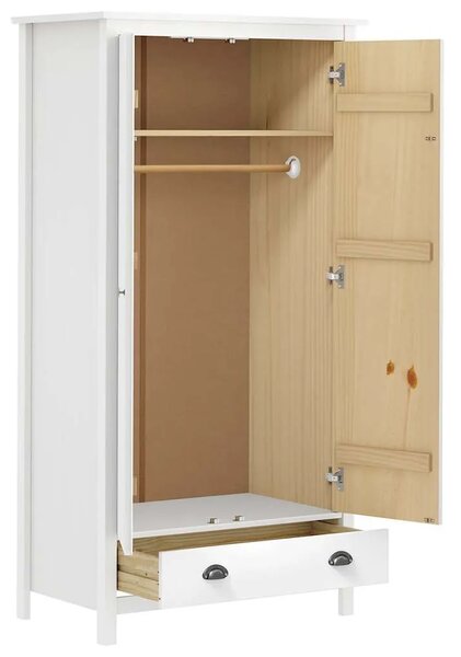 Dvokrilni ormar Hill bijeli 89 x 50 x 170 cm masivna borovina - Bijela 1 1 Bijela