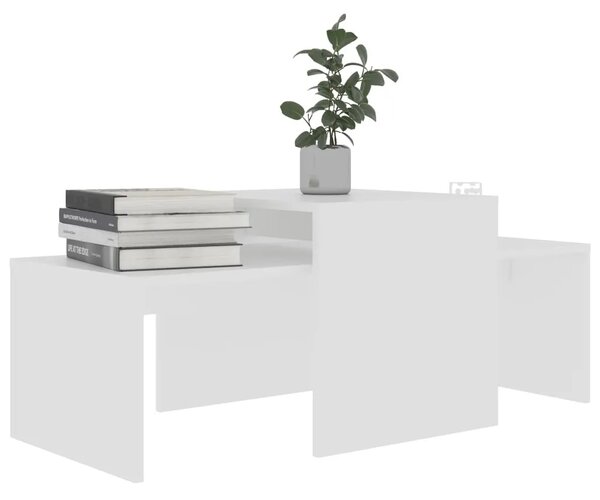 Set stolića za kavu bijeli 100 x 48 x 40 cm konstruirano drvo - Bijela 1 Bijela