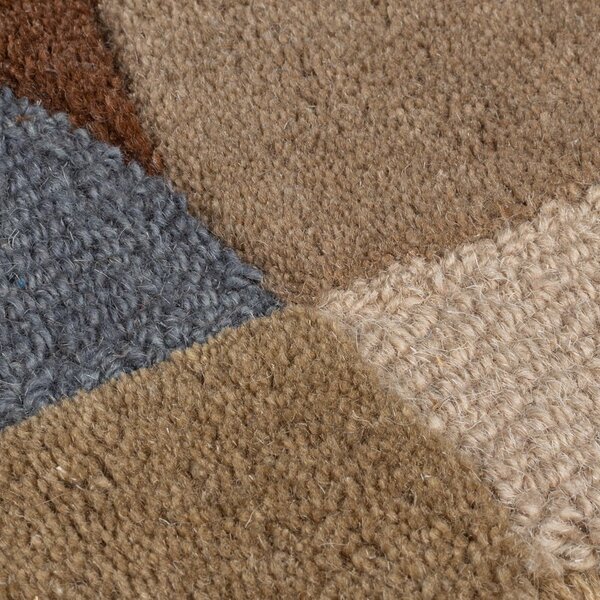 Sivo-bež ručno rađena vunena staza 80x230 cm Mia Ellipse – Flair Rugs
