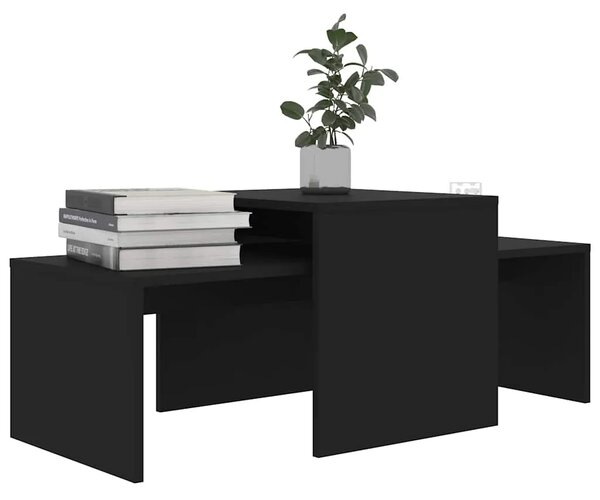 Set stolića za kavu crni 100 x 48 x 40 cm konstruirano drvo - Crna 1 Crna