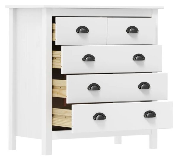 Komoda Hill bijela 79 x 40 x 80 cm od masivne borovine - Bijela 79 x 40 x 80 cm 1 Bijela