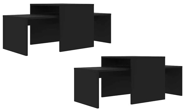 Set stolića za kavu crni 100 x 48 x 40 cm konstruirano drvo - Crna 1 Crna