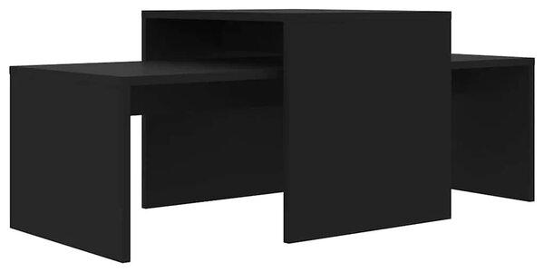 Set stolića za kavu crni 100 x 48 x 40 cm konstruirano drvo - Crna 1 Crna