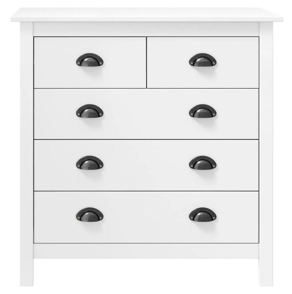 Komoda Hill bijela 79 x 40 x 80 cm od masivne borovine - Bijela 79 x 40 x 80 cm 1 Bijela