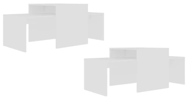 Set stolića za kavu bijeli 100 x 48 x 40 cm konstruirano drvo - Bijela 1 Bijela