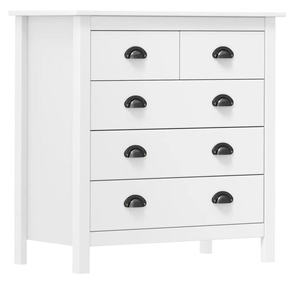 Komoda Hill bijela 79 x 40 x 80 cm od masivne borovine - Bijela 79 x 40 x 80 cm 1 Bijela