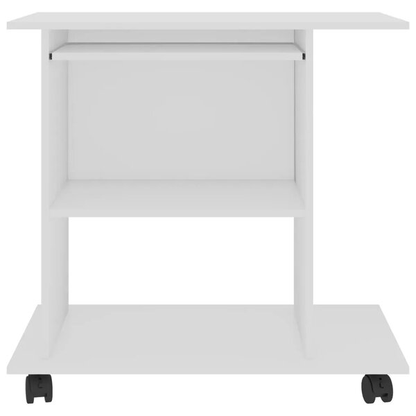 Stol za računalo bijeli 80 x 50 x 75 cm od konstruiranog drva - Bijela Bijela