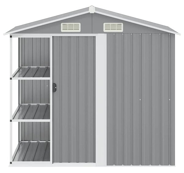 Vrtna kućica sa stalkom siva 205 x 130 x 183 cm željezna - Siva 1 Siva