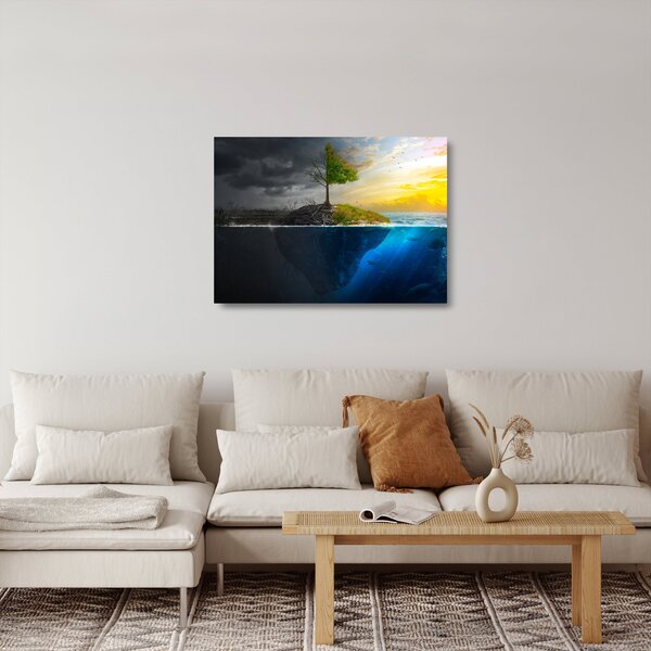 Staklena slika koja prikazuje dvije strane (70x50 cm)