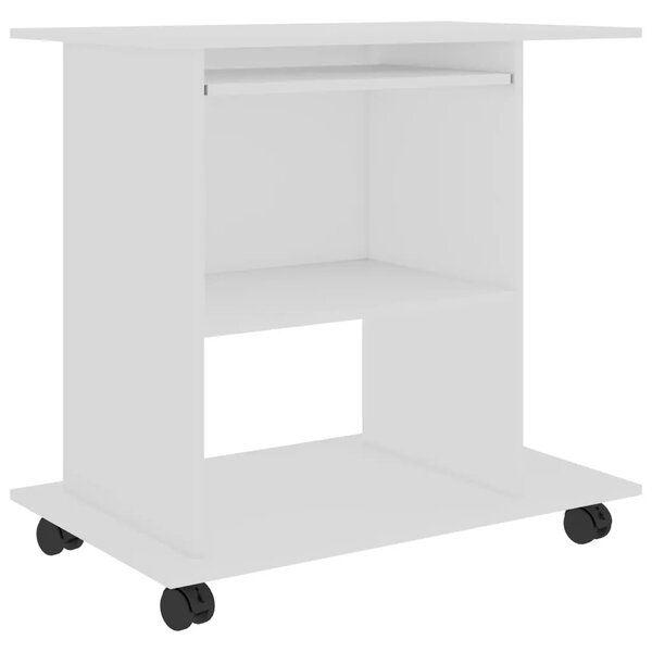 Stol za računalo bijeli 80 x 50 x 75 cm od konstruiranog drva - Bijela Bijela