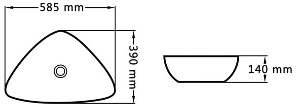 Lavabo - Umivaonik 58 5 x 39 x 14 cm keramički crni - Crna Crna