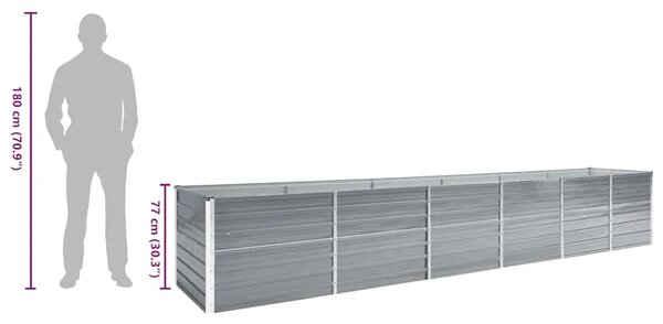 Povišena gredica - Vrtna gredica od pocinčanog čelika 480x80x77 cm siva - Siva 480 x 80 x 77 cm 1 480 x 80 x 77 cm