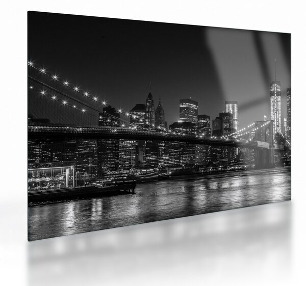 Staklena slika Brooklynskog mosta u New Yorku (70x50 cm)