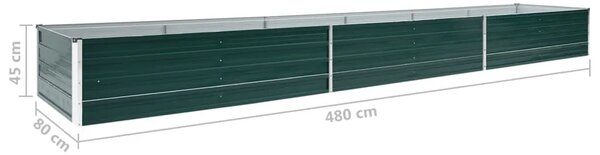 Povišena gredica - Vrtna gredica od pocinčanog čelika 480x80x45 cm zelena - Zelena 480 x 80 x 45 cm 1 480 x 80 x 45 cm