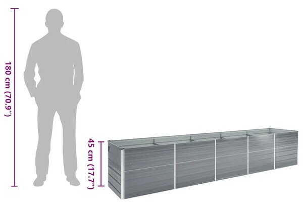 Povišena gredica - Vrtna gredica od pocinčanog čelika 400x80x45 cm siva - Siva 400 x 80 x 45 cm 1 400 x 80 x 45 cm