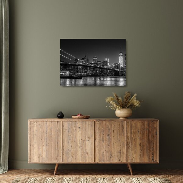 Staklena slika Brooklynskog mosta u New Yorku (70x50 cm)
