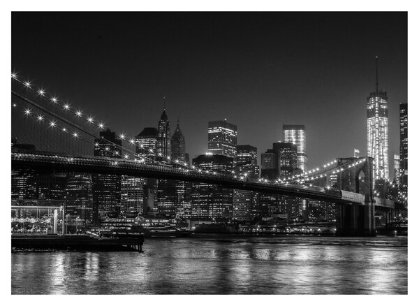 Staklena slika Brooklynskog mosta u New Yorku (70x50 cm)
