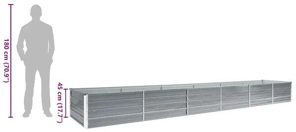 Povišena gredica - Vrtna gredica od pocinčanog čelika 480x80x45 cm siva - Siva 480 x 80 x 45 cm 1 480 x 80 x 45 cm