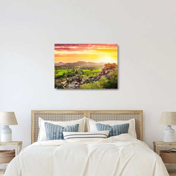 Staklena slika doline Hampi u Indiji (70x50 cm)