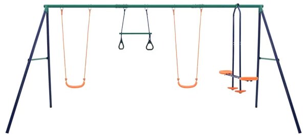 Set ljuljački s gimnastičkim karikama i 4 sjedala čelični