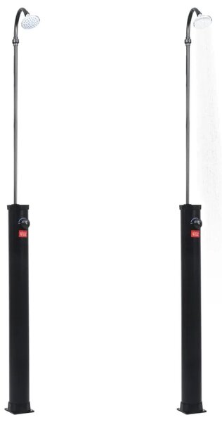 Vrtni solarni tuš crni 215 cm 8 L