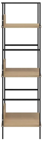 Police za knjige s 3 razine boja hrasta 60x27 6x90 5 cm drvene - boja hrasta i crna 1 90.5 cm Boja hrasta i crna