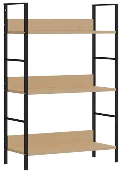 Police za knjige s 3 razine boja hrasta 60x27 6x90 5 cm drvene - boja hrasta i crna 1 90.5 cm Boja hrasta i crna