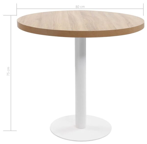 Bistro stol svjetlosmeđi 80 cm MDF - svijetlo smeđa i bijela 80 x 75 cm 1 Svijetlo smeđa i bijela