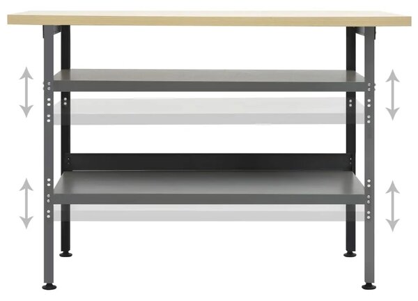 Radni stol sivi 120 x 60 x 85 cm čelični