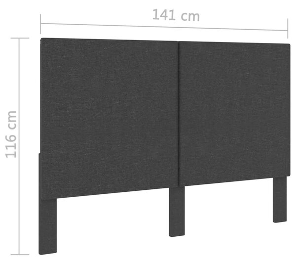 Uzglavlje od tkanine tamnosivo 140 x 200 cm - 140 x 200 cm 1 Gladak dizajn 140 x 200 cm