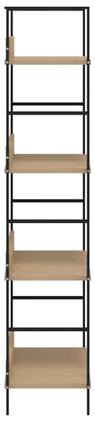 Police za knjige s 4 razine boja hrasta 60x27 6x124 5 cm drvene - boja hrasta i crna 1 124.5 cm Boja hrasta i crna