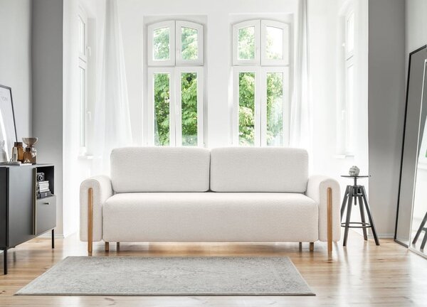 Krem sklopiva/s prostorom za odlaganje sofa od bouclé tkanine 244 cm Arcadova – ELTAP