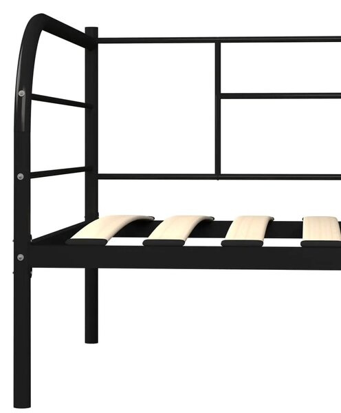 Okvir za dnevni ležaj crni metalni 90 x 200 cm - Crna 90 x 200 cm Crna