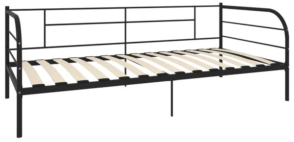 Okvir za dnevni ležaj crni metalni 90 x 200 cm - Crna 90 x 200 cm Crna