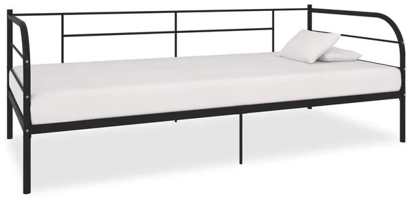 Okvir za dnevni ležaj crni metalni 90 x 200 cm - Crna 90 x 200 cm Crna