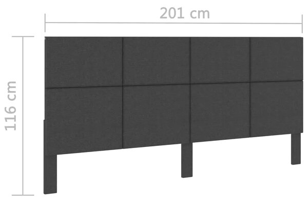 Uzglavlje od tkanine tamnosivo 200 x 200 cm - 200 x 200 cm 1 Dizajn s kvadratima 200 x 200 cm
