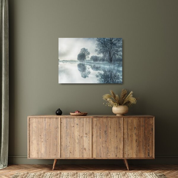 Staklena slika zimske prirode (70x50 cm)
