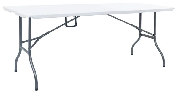 Sklopivi vrtni stol bijeli 180 x 72 x 72 cm HDPE
