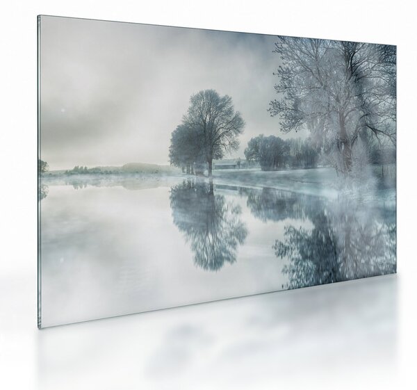 Staklena slika zimske prirode (70x50 cm)