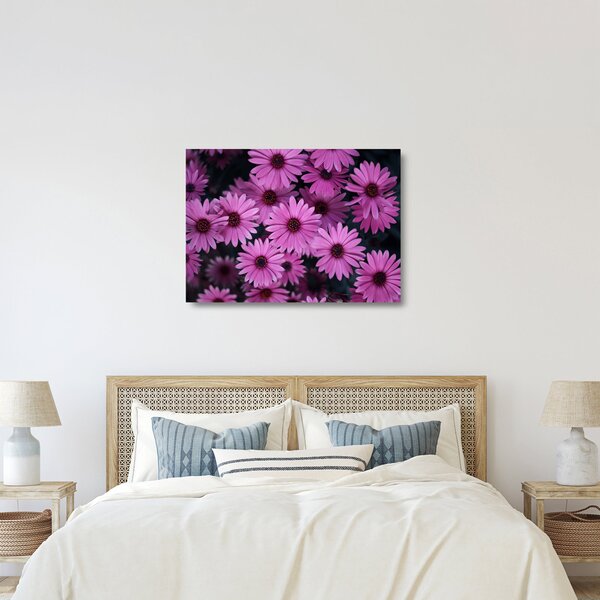 Staklena slika ružičastog cvijeća (70x50 cm)
